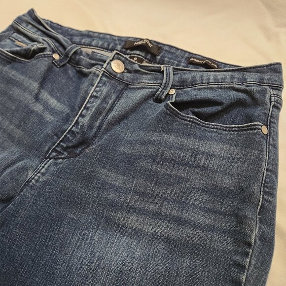 Nine West Jeans Gramercy Skinny Ankle Size 12 Dark Wash Stretch Denim - Picture 3 of 5